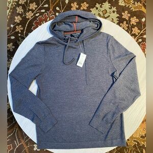 Men's Gray Banana Republic Italian Merino Wool M hoodie sweatshirt NEW with tags